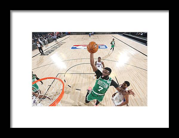 Playoffs Framed Print featuring the photograph Jaylen Brown by David Sherman