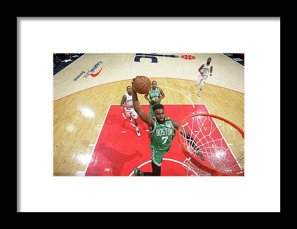 Nba Pro Basketball Framed Print featuring the photograph Jaylen Brown by Ned Dishman
