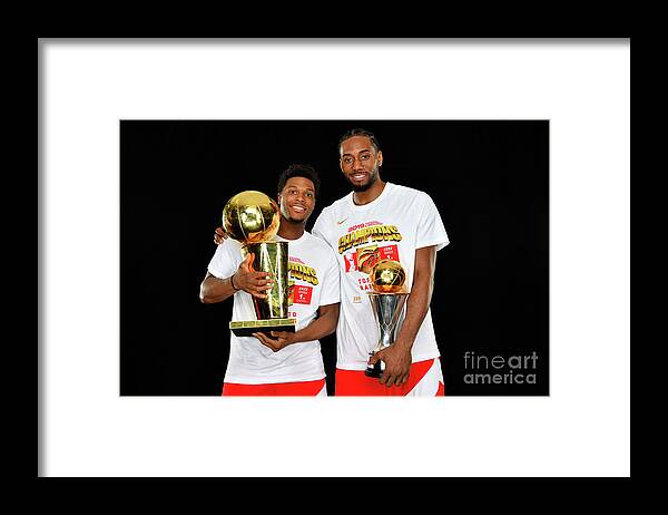 Kyle Lowry Framed Print featuring the photograph Kawhi Leonard and Kyle Lowry #2 by Jesse D. Garrabrant