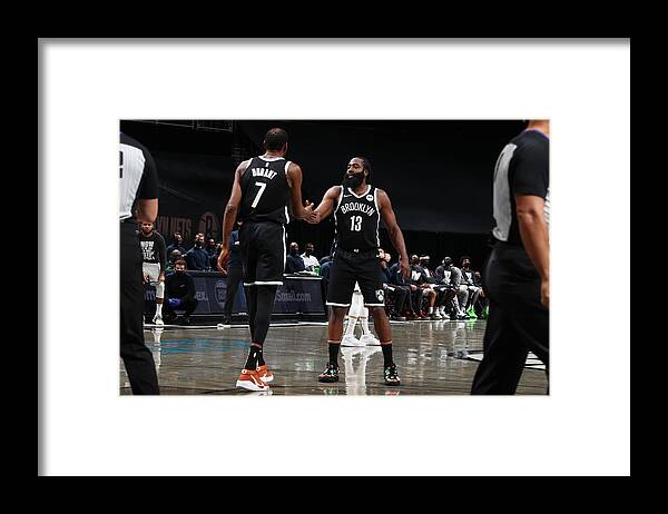 Nba Pro Basketball Framed Print featuring the photograph Kevin Durant and James Harden by Nathaniel S. Butler