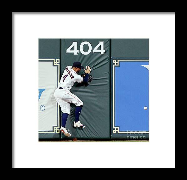 People Framed Print featuring the photograph Khris Davis and George Springer by Bob Levey