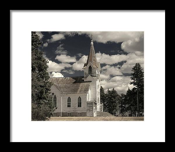Klara Framed Print featuring the photograph Klara Swedish Lutheran Church - Abandoned North Dakota prairie church by Peter Herman