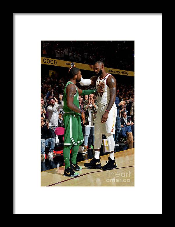 Nba Pro Basketball Framed Print featuring the photograph Kyrie Irving and Lebron James by Jesse D. Garrabrant