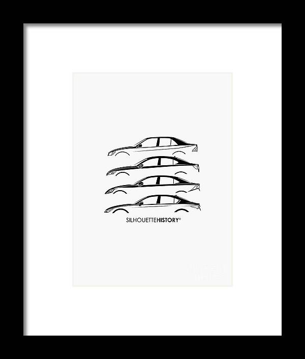 Japanese Car Framed Print featuring the digital art Lexury SilhouetteHistory #1 by Gabor Vida