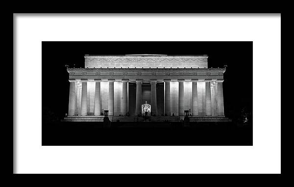 Lincoln Framed Print featuring the photograph Lincoln Memorial at Night #2 by Doolittle Photography and Art