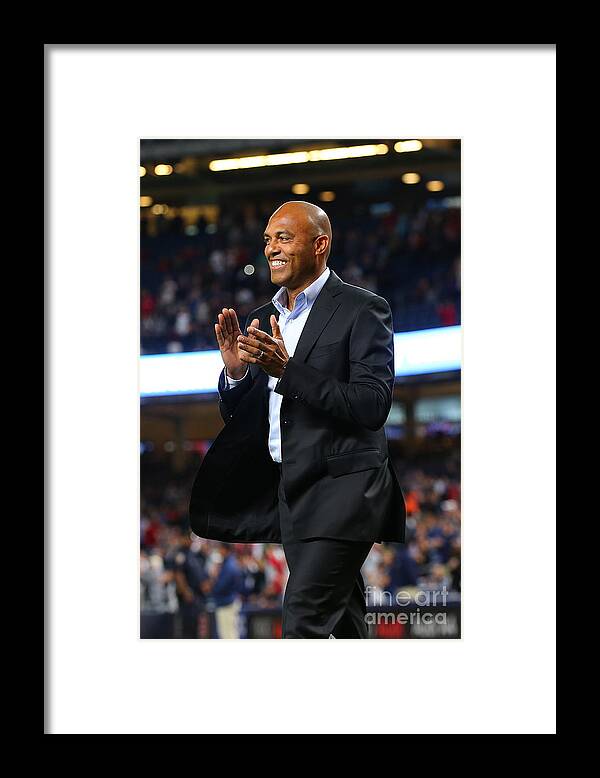 Three Quarter Length Framed Print featuring the photograph Mariano Rivera and David Ortiz #2 by Mike Stobe