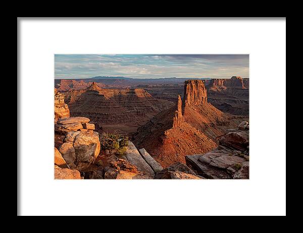 Canyonlands Southwest Desert Colorado Plateau Moab Utah Sunset Blm Framed Print featuring the photograph Marlboro Point Sunset #2 by Dan Norris