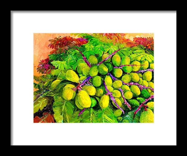 Fruit Framed Print featuring the painting It's time to be picked. by Jason Sentuf