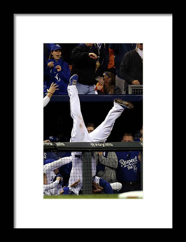 People Framed Print featuring the photograph Mike Moustakas and Adam Jones by Ed Zurga