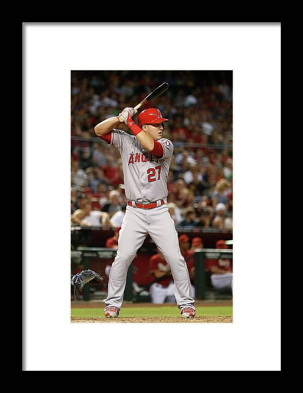 People Framed Print featuring the photograph Mike Trout #2 by Christian Petersen