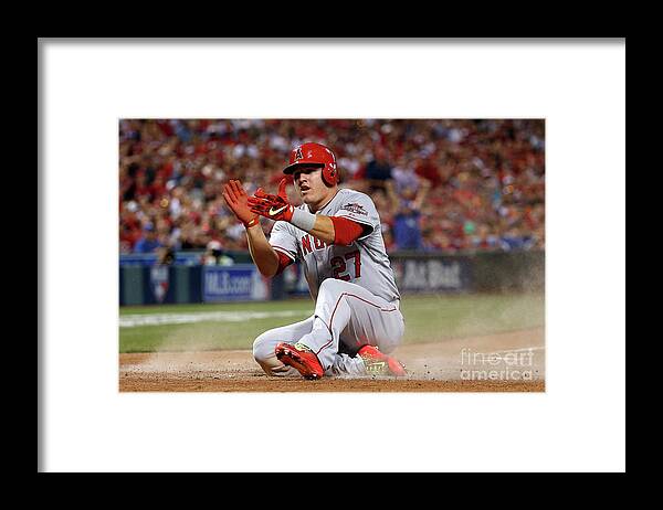 Great American Ball Park Framed Print featuring the photograph Mike Trout by Rob Carr