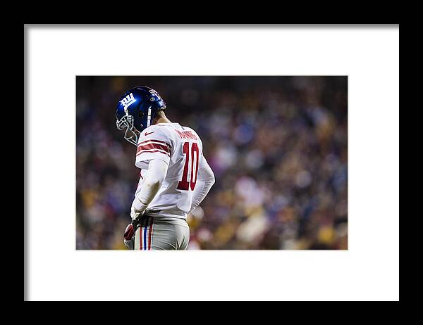 Three Quarter Length Framed Print featuring the photograph New York Giants v Washington Redskins #2 by Patrick McDermott