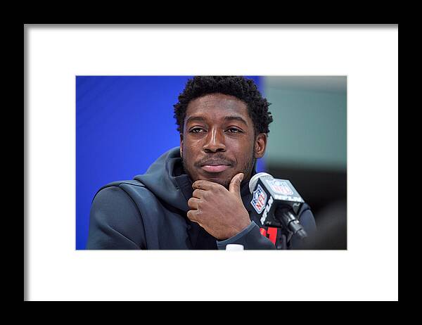 Calvin Ridley Framed Print featuring the photograph NFL: MAR 02 Scouting Combine #2 by Icon Sportswire