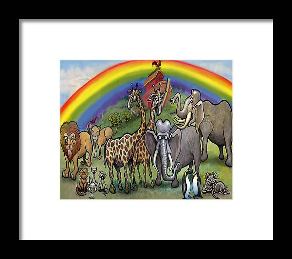 Noah's Ark Framed Print featuring the painting Noah's Ark by Kevin Middleton
