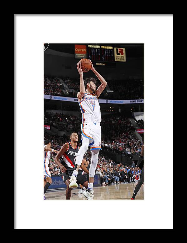 Nba Pro Basketball Framed Print featuring the photograph Oklahoma City Thunder v Portland Trail Blazers #2 by Cameron Browne