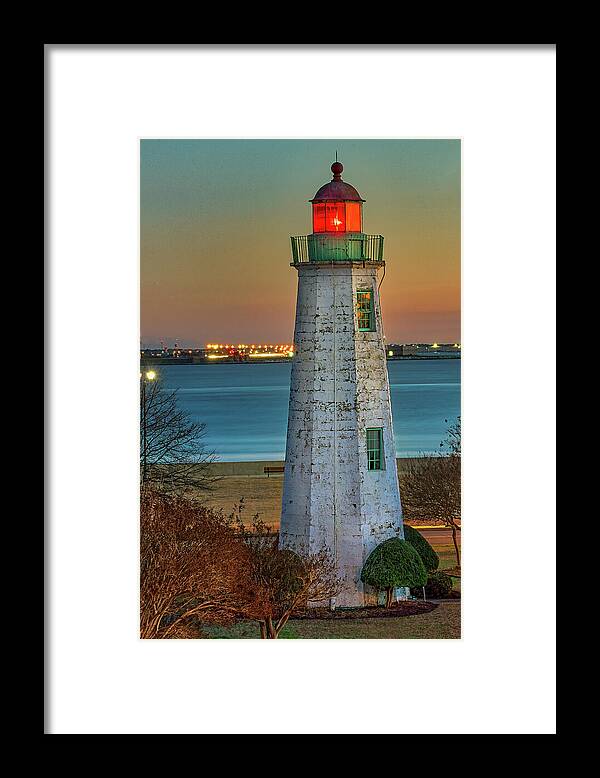 Fort Monroe Framed Print featuring the photograph Old Point Comfort Light #2 by Jerry Gammon