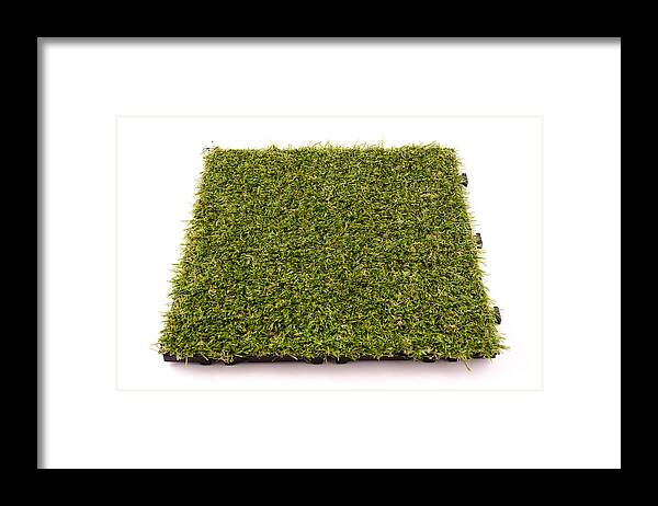 Flexibility Framed Print featuring the photograph Patch of Artificial Turf #2 by StockImages_AT