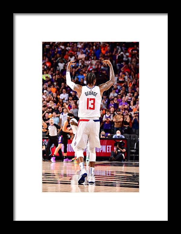 Playoffs Framed Print featuring the photograph Paul George by Barry Gossage