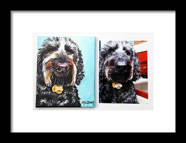  Framed Print featuring the painting Pet Portrait Commission #3 by Maria Barry