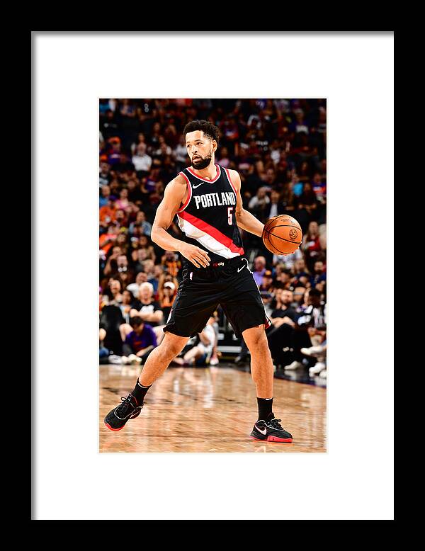 Nba Pro Basketball Framed Print featuring the photograph Portland Trailblazers v Phoenix Suns #2 by Barry Gossage