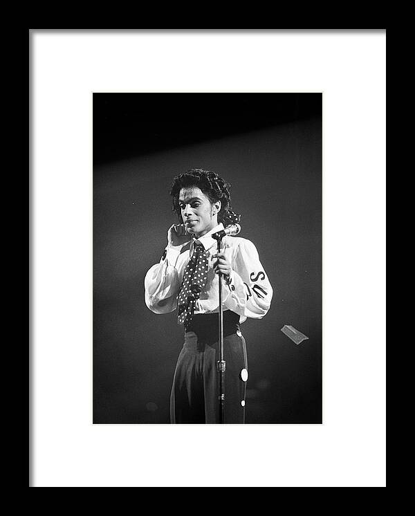 Celebrities Framed Print featuring the photograph Prince On Stage #3 by Dmi