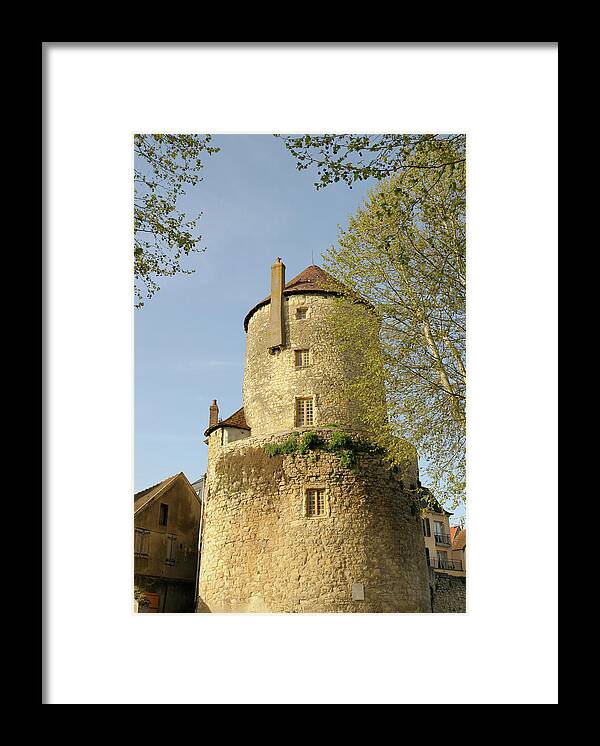 France Framed Print featuring the photograph Promenade des remparts, Goguin Tower, Nevers, Nievre, Burgundy, France #2 by Kevin Oke
