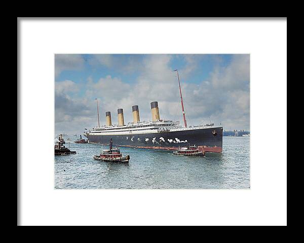 Steamer Framed Print featuring the digital art R.M.S. Olympic by Geir Rosset