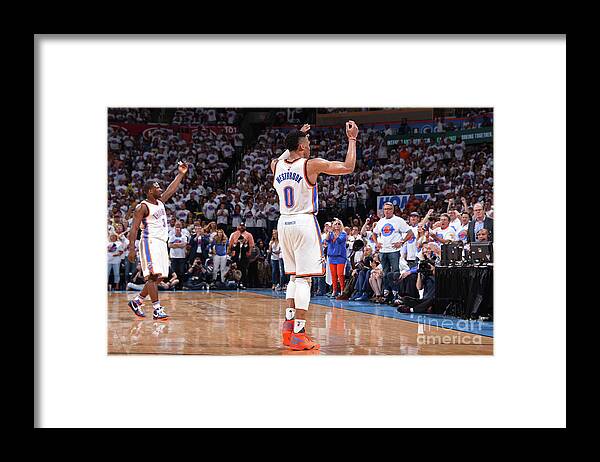 Playoffs Framed Print featuring the photograph Russell Westbrook #2 by Andrew D. Bernstein