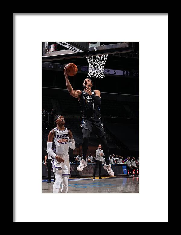 Nba Pro Basketball Framed Print featuring the photograph Sacramento Kings v Brooklyn Nets by Nathaniel S. Butler