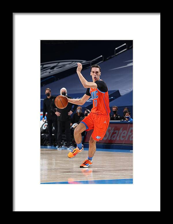 Aleksej Pokusevski Framed Print featuring the photograph San Antonio Spurs v Oklahoma City Thunder #2 by Zach Beeker