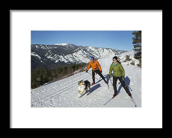 Skijoring Framed Print featuring the photograph Skijoring #2 by JMichl