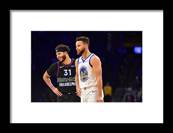 Nba Pro Basketball Framed Print featuring the photograph Stephen Curry and Seth Curry by Jesse D. Garrabrant