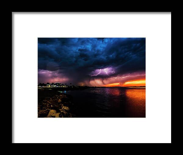 Storm Framed Print featuring the photograph Stormy Sunset #1 by Jerry Connally