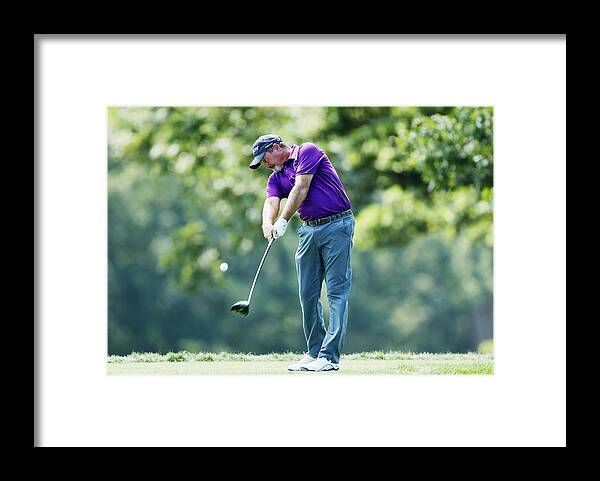 Fifth Hole Framed Print featuring the photograph The Barclays - Round Three #2 by David Cannon