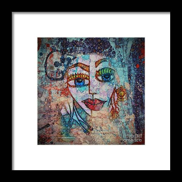 Abstract Framed Print featuring the mixed media The Eyes Have it 2 #2 by Diana Rajala
