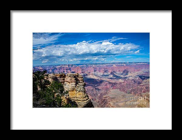 The Grand Canyon South Rim Framed Print featuring the digital art The Grand Canyon South Rim by Tammy Keyes