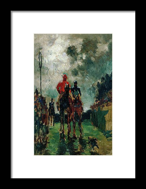 Figurative Framed Print featuring the painting The Jockeys #3 by Henri de Toulouse Lautrec