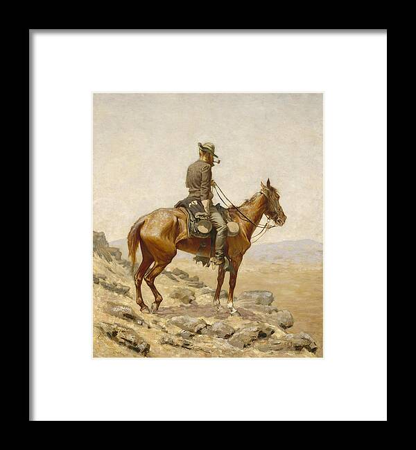 Frederic Remington Framed Print featuring the painting The Lookout #2 by Frederic Remington