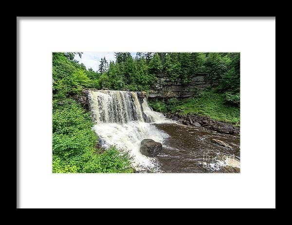 Blackwater Falls Framed Print featuring the photograph The main waterfall at Blackwater Falls State Park near Davis, We #2 by William Kuta