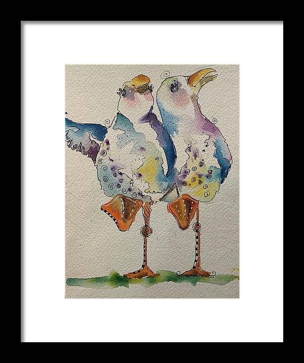 Seagull Framed Print featuring the painting The two of us by Carla Flegel