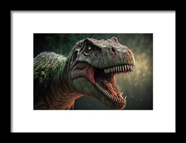 Tyrannosaurus Framed Print featuring the digital art Tyrannosaurus Rex also known as T Rex #2 by Jim Vallee