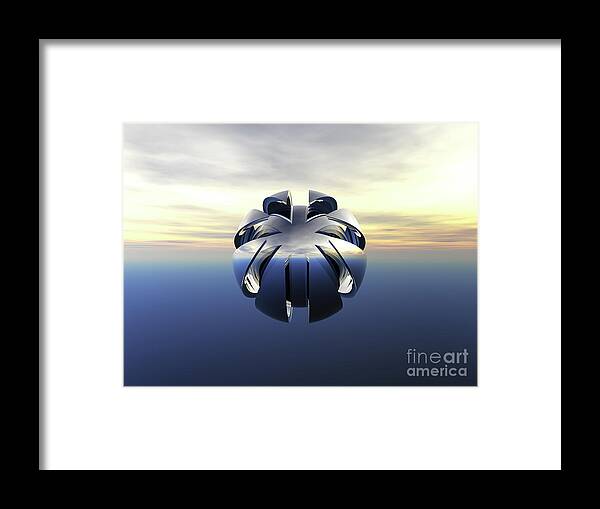Space Framed Print featuring the digital art Unidentified Flying Object by Phil Perkins