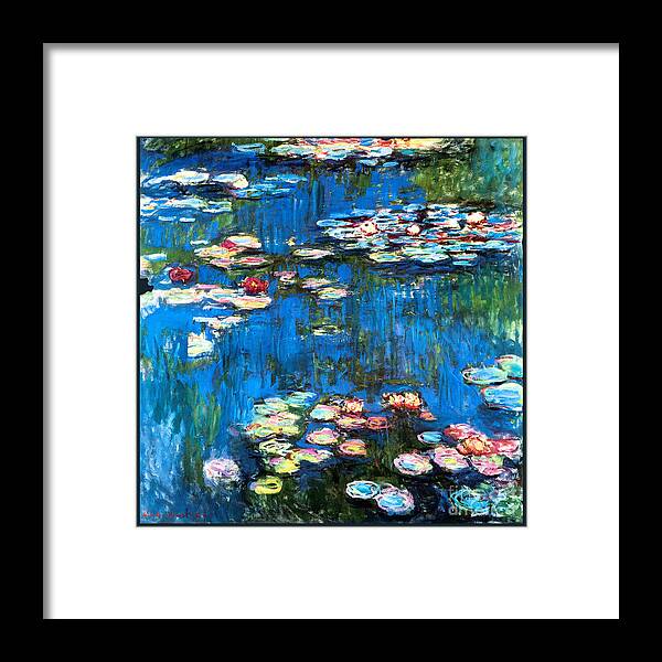 Claude Monet Framed Print featuring the painting Waterlilies 1914 by Claude Monet