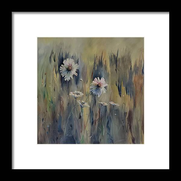 Wildflowers Framed Print featuring the painting Wild Daisies by Sheila Romard