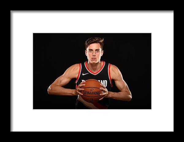 Nba Pro Basketball Framed Print featuring the photograph Zach Collins by Brian Babineau