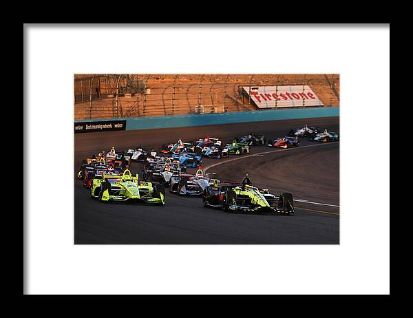 People Framed Print featuring the photograph Verizon IndyCar Series Phoenix Grand Prix #20 by Christian Petersen