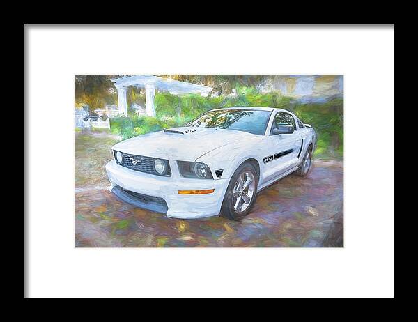 2008 White Ford Mustang Gt Cs California Special Framed Print featuring the photograph 2008 White Ford Mustang GT CS California Special X121 #2008 by Rich Franco