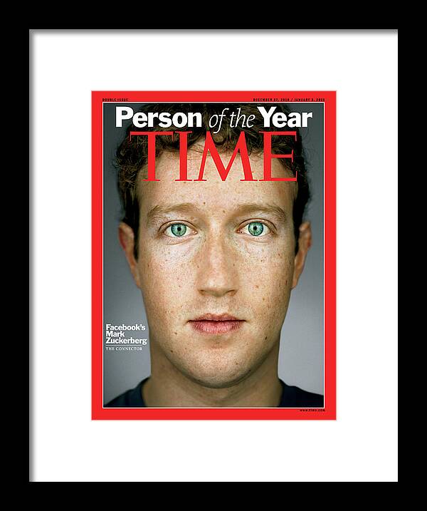 2010 Person Of The Year Framed Print featuring the photograph 2010 Person of the Year, Facebook's Mark Zuckerberg by Photographs by Martin Schoeller for TIME