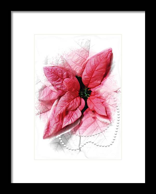 2020 Framed Print featuring the digital art 2020 Pink Poinsettia Color of the Year Gift Idea by Delynn Addams