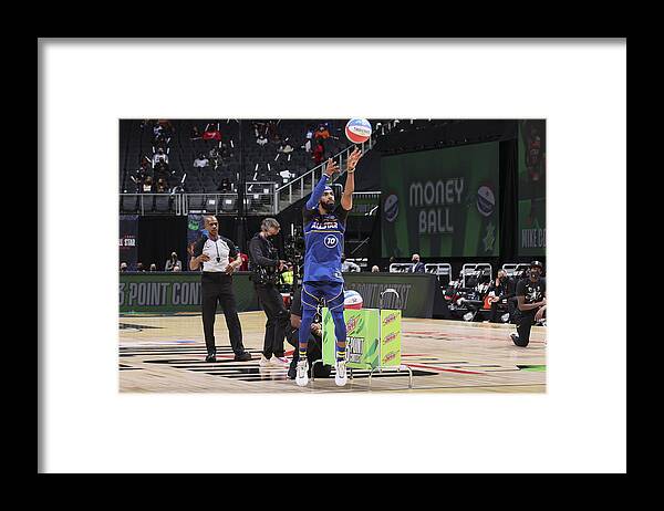 Mike Conley Framed Print featuring the photograph 2021 NBA All-Star - MTN DEW 3-Point Contest by Nathaniel S. Butler